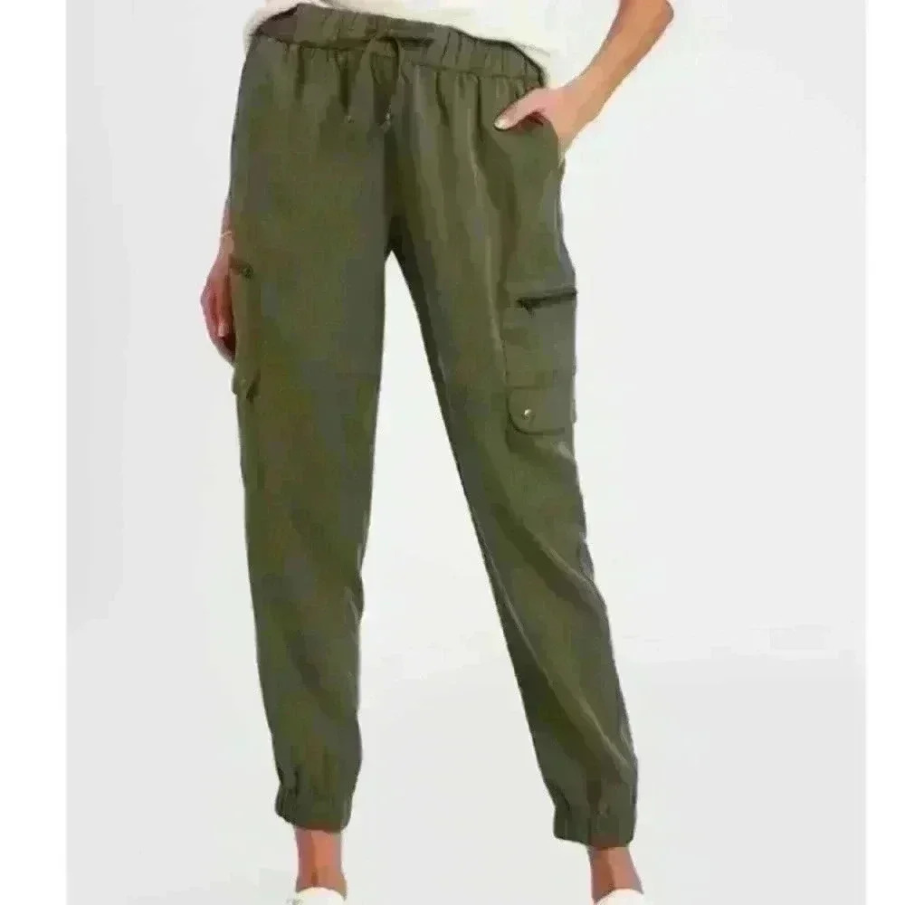 Banana Republic Factory Tencel Soft Cargo Pant Joggers | Steel Green Small